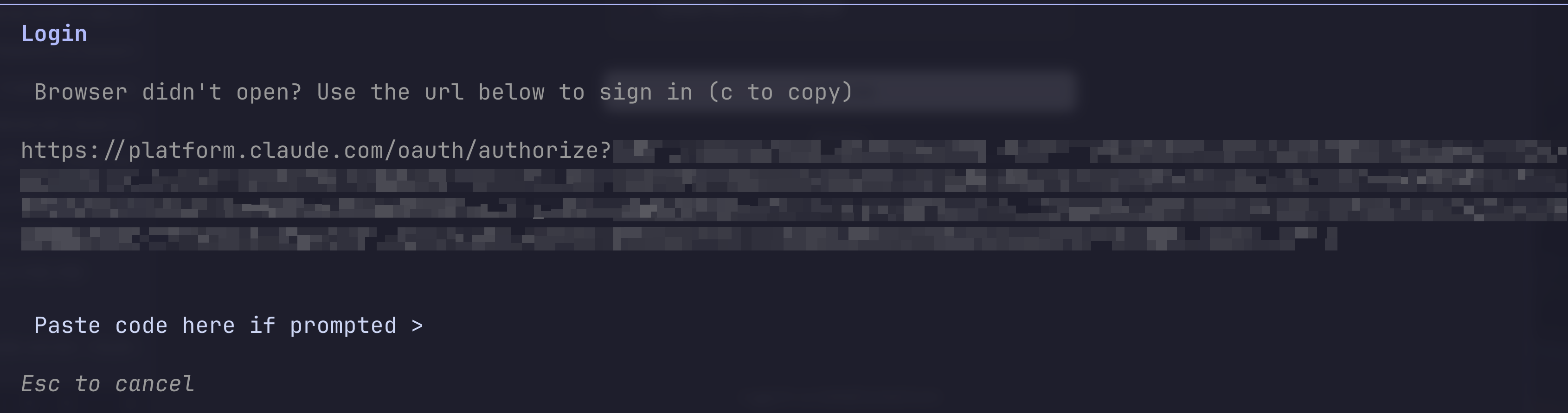 Screenshot showing the Anthropic Platform URL to authorize Claude Code.