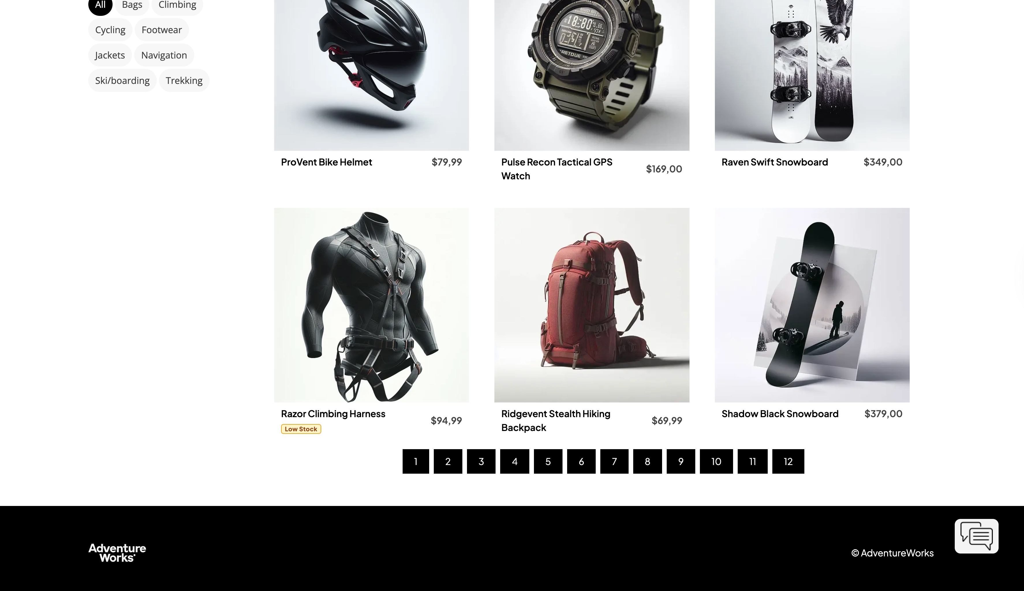 Screenshot of the eShop Web Interface with the Low Stock badge present.